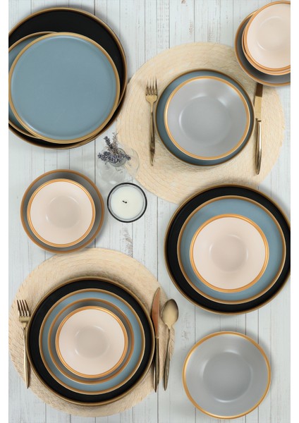 Safir Gri Yemek Takımı 6 Kişilik 24 Parça 624-995