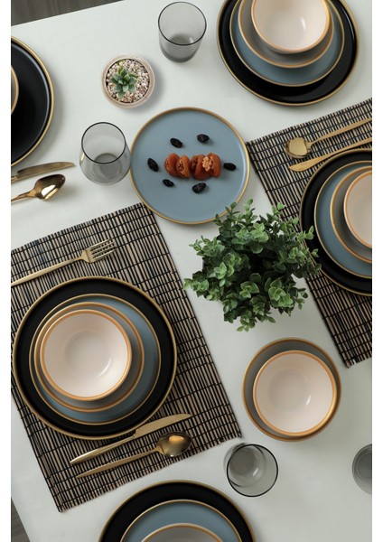 Safir Gri Yemek Takımı 6 Kişilik 24 Parça 624-995