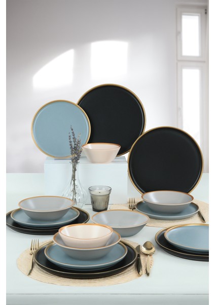 Safir Gri Yemek Takımı 6 Kişilik 24 Parça 624-995