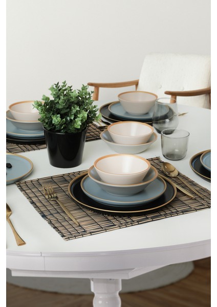 Safir Gri Yemek Takımı 6 Kişilik 24 Parça 624-995