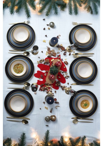 Safir Gri Yemek Takımı 6 Kişilik 24 Parça 624-995