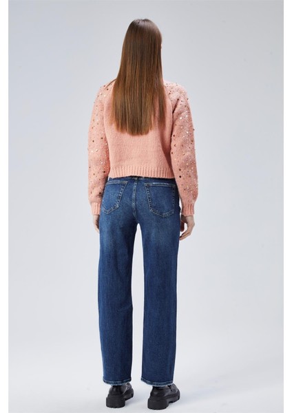 Jean Taşlanmış Cepli Pant fırsatları