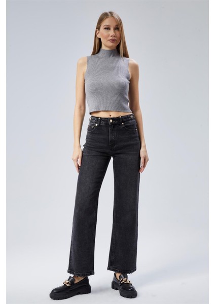 Jean x Düğme Rivetli Birit Pant