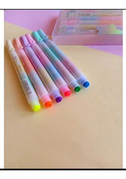 Çift Taraflı 6 Adet Fosforlu Kalem fırsatları