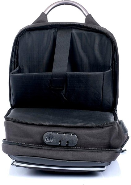 51309 Kilitli Laptop Korumalı Usb Sırt Çantası Siyah indirimleri