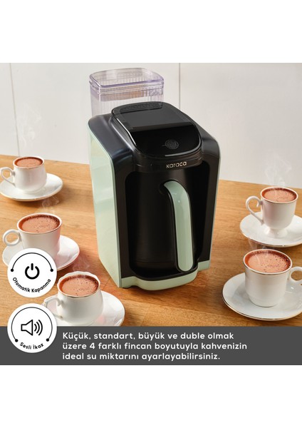 Hatır Otomatik Su Alma Hazneli Türk Kahve Makinesi Cabbage Green