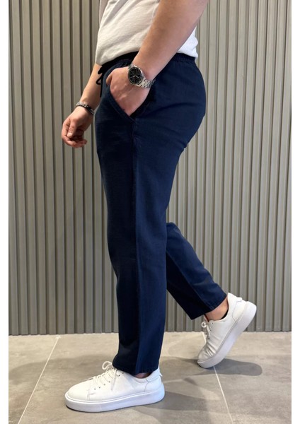 Erkek Bağcıklı Keten Jogger Pantolon P-00015413