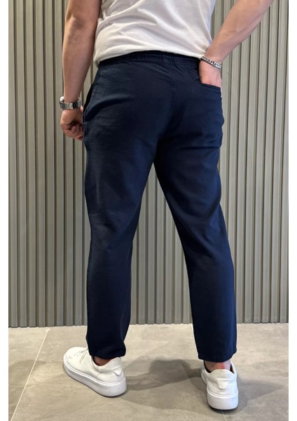 Erkek Bağcıklı Keten Jogger Pantolon P-00015413