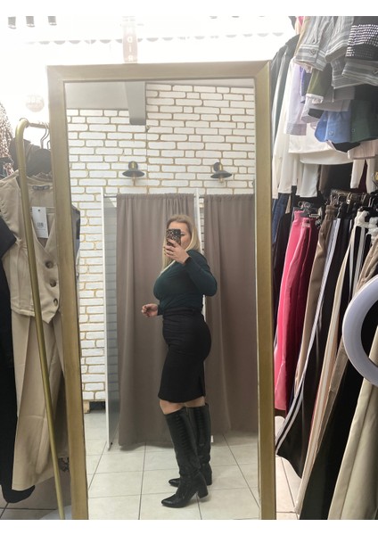 Likralı Kalem Kot Etek fırsatları