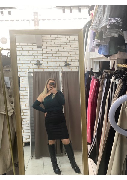 Likralı Kalem Kot Etek indirimleri