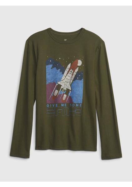 Erkek Çocuk %100 Organik Pamuk Grafik Baskılı T-Shirt