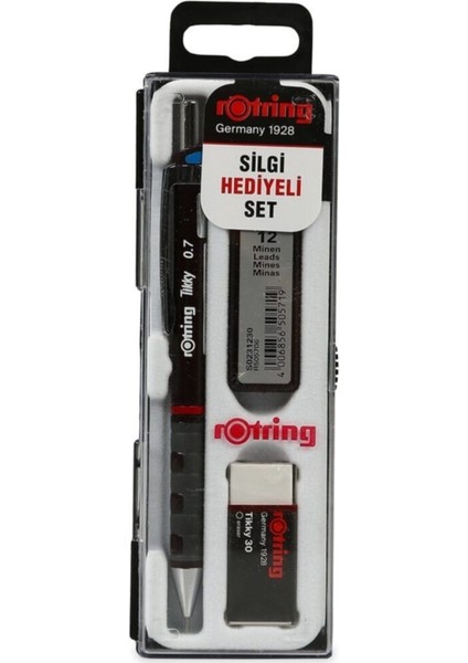 Tikky Okul Seti 0.7 mm Bordo Versatil Kalem + Silgi + Uç
