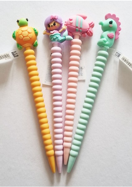 4'lü Deniz Kızı, Balık, Deniz Kaplumbağası, Deniz Atı Başlı 07 Uçlu Kalem Seti