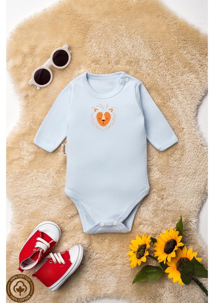 Unisex %100 Organik Pamuklu Hayvan Figürlü 3-6-9-12 Ay 6lı Uzun Kollu Bebek Body Zıbı modelleri