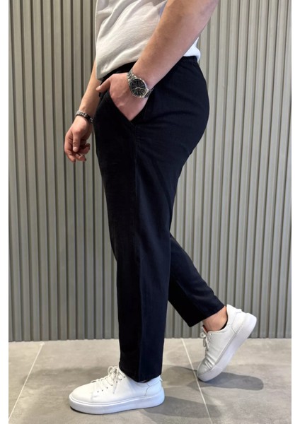 Erkek Bağcıklı Keten Jogger Pantolon P-00015413