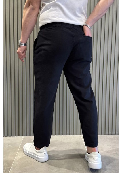Erkek Bağcıklı Keten Jogger Pantolon P-00015413
