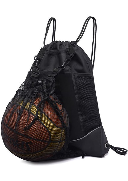 Korse Cep Ipli Sırt Çantası Erkek ve Kadın Açık Hava Seyahat Spor Sırt Çantası Basketbol Futbol Antrenman Çantası Sürme Çanta Net Çanta (Yurt Dışından)