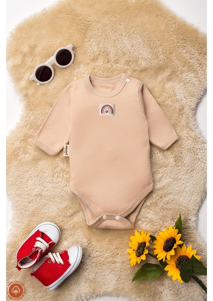 Unisex %100 Organik Pamuklu Arma Detaylı 3-6-9-12 Ay 6lı Uzun Kollu Bebek Body Zıbın fırsatları