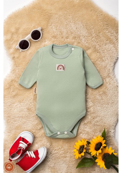 Unisex %100 Organik Pamuklu Arma Detaylı 3-6-9-12 Ay 6lı Uzun Kollu Bebek Body Zıbın indirimleri