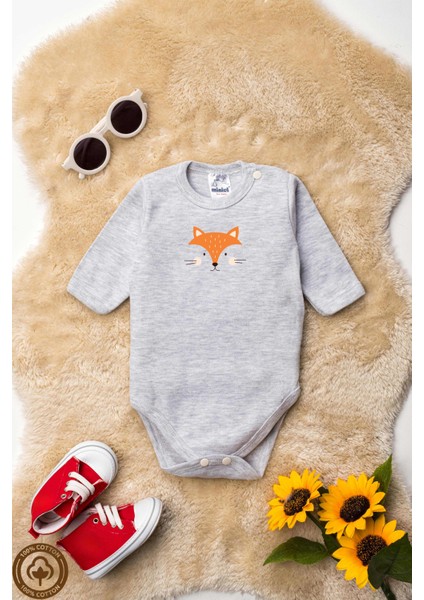 Unisex %100 Organik Pamuklu Hayvan Figürlü 3-6-9-12 Ay 6lı Uzun Kollu Bebek Body Zıbı indirimleri