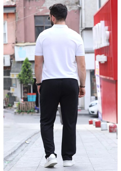 Kendinden Desenli Bol Kesim Erkek Pantolon P-00010813