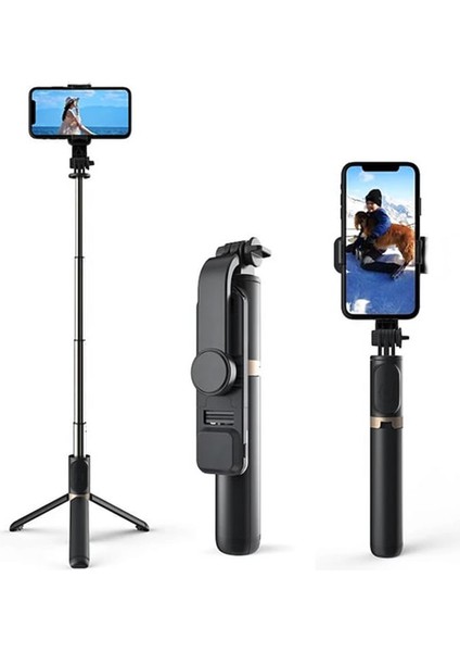 Lıve-K8 Tripod / Selfie Çubuğu 130 cm Işıksız Bluetooth Kumandalı 360° Döndürülebilir Başlık