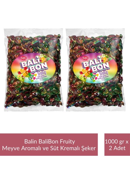 Balibon Fruity Meyve Aromalı Dolgulu Şeker 1000 gr x 2 Adet