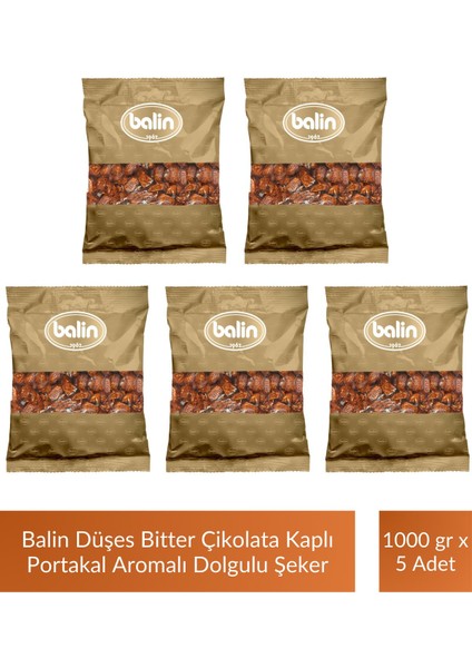 Düşes Çikolata Kaplı Portakal Aromalı Sert Şeker 1000 gr x 5 Adet
