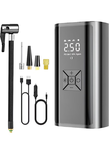 Elektrikli Araba Hava Pompası, USB Veya Araba Çakmak Şarj, 4500MAH, Siyah (Yurt Dışından)