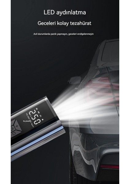 Elektrikli Araba Hava Pompası, USB Veya Araba Çakmak Şarj, 4500MAH, Siyah (Yurt Dışından)