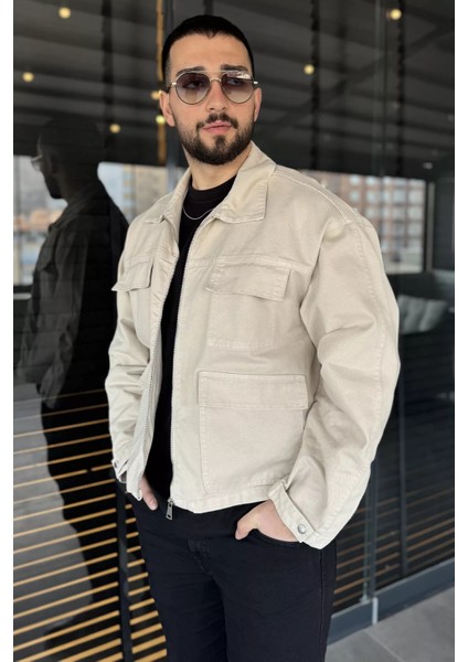 Erkek Ön Fermuarlı Oversize Ceket modelleri