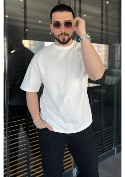 Erkek Bisiklet Yaka Basic Oversize Tişört P-00015026 fiyatları