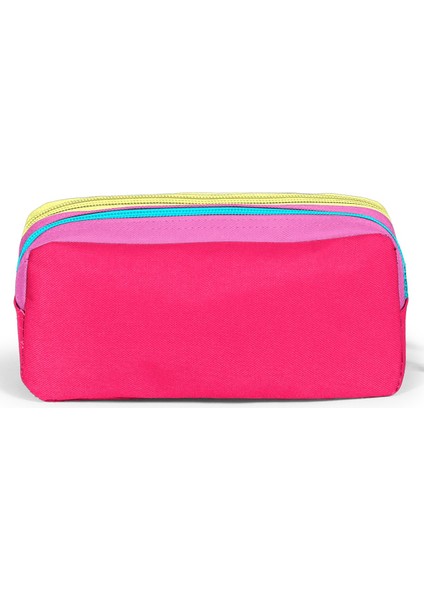 Kids Pembe Neon Mercan Fashion Girl Desenli Iki Bölmeli Kalem Çantası 22144 modelleri