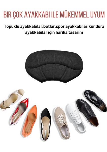 Ayakkabı Topuk Vurma Önleyici,Daraltma Pedi Ayakkabı İçi Koruyucu Aparat Topuk Süngeri Siyah
