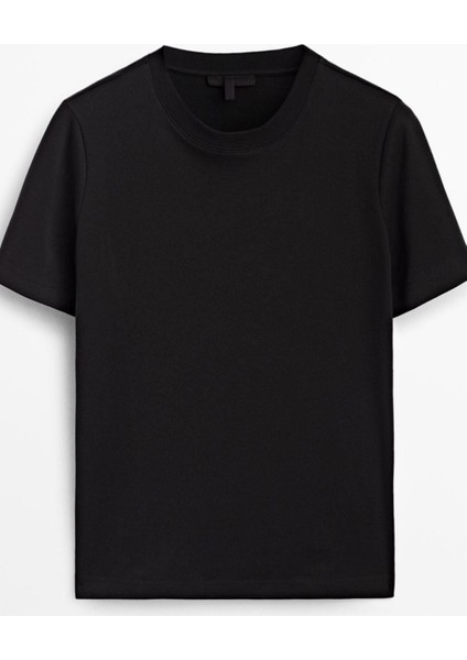 Pamuk Nefes Alan Bisiklet Yaka Regular Fit Normal Kesim Baskısız Basic T-Shirt modelleri