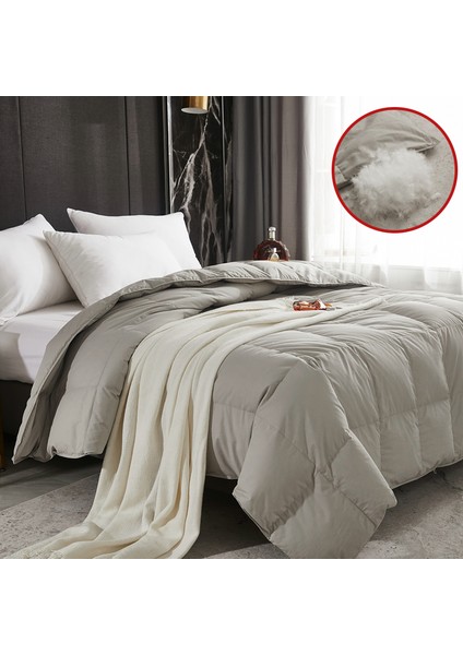 Çift Taraflı Wellsoft Yorgan Tek Kişilik Lüx 150 x 210 cm Gri (Yurt Dışından)