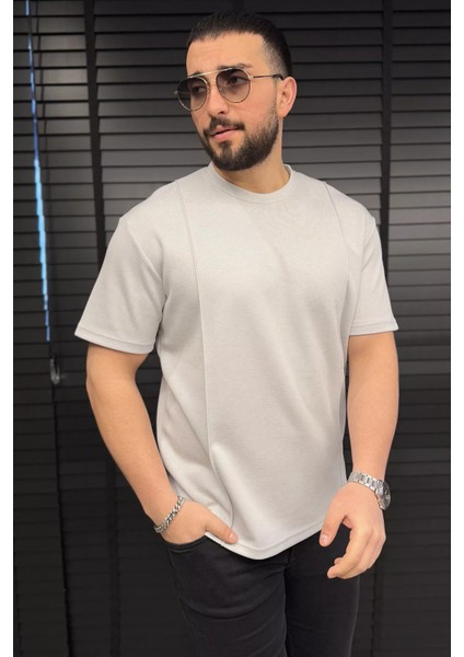 Erkek Bisiklet Yaka Dikiş Detaylı Likralı Tişört P-00015039 fiyatları