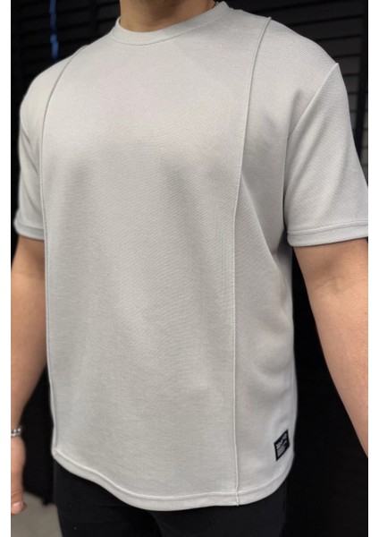 Erkek Bisiklet Yaka Dikiş Detaylı Likralı Tişört P-00015039 fırsatları