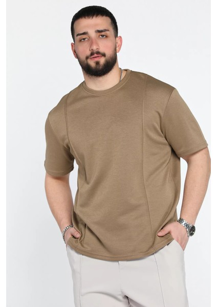 Erkek Bisiklet Yaka Dikiş Detaylı Likralı Tişört P-00015039 fiyatları