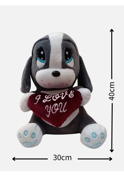 Kalpli Peluş Üzgün Köpek - 40CM