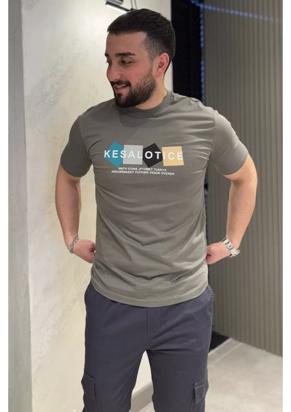 Erkek Bisiklet Yaka Baskılı Tişört P-00015048 fiyatları