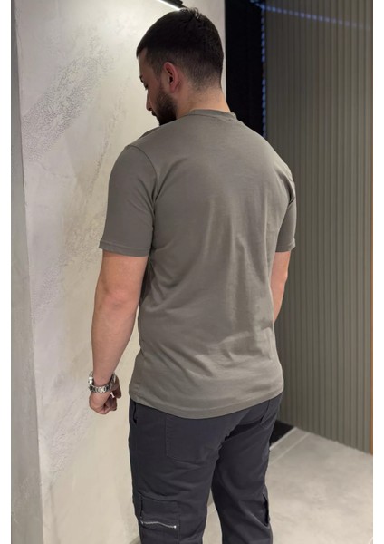 Erkek Bisiklet Yaka Baskılı Tişört P-00015048 modelleri