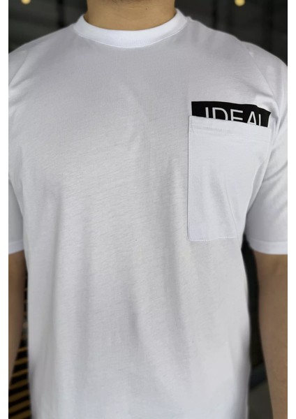 Erkek Tek Cepli Bisiklet Yaka Baskılı Tişört P-00015045 modelleri