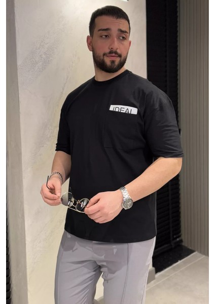 Erkek Tek Cepli Bisiklet Yaka Baskılı Tişört P-00015045 modelleri