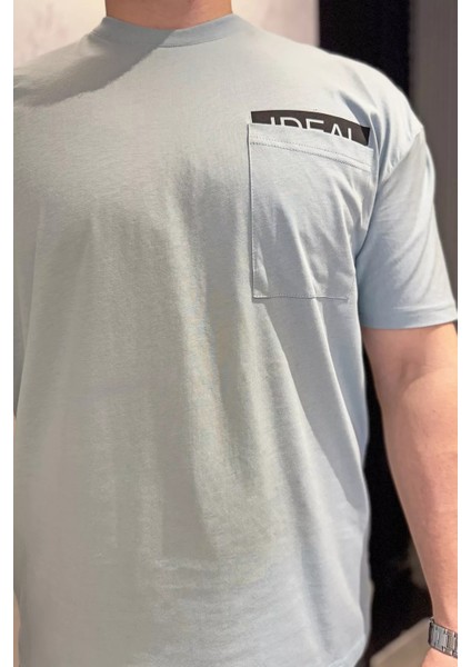 Erkek Tek Cepli Bisiklet Yaka Baskılı Tişört P-00015045 modelleri