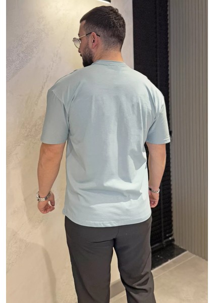 Erkek Tek Cepli Bisiklet Yaka Baskılı Tişört P-00015045 fırsatları