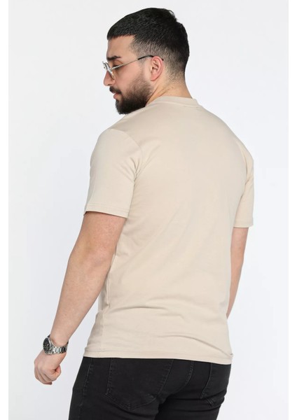 Erkek Bisiklet Yaka Baskılı Tişört P-00015048 modelleri