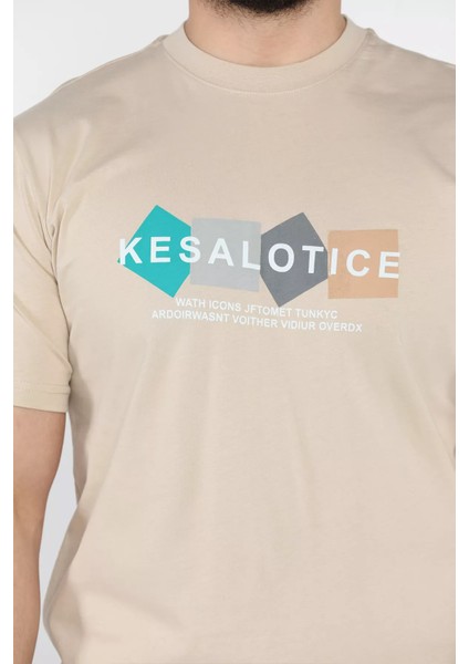 Erkek Bisiklet Yaka Baskılı Tişört P-00015048 fırsatları