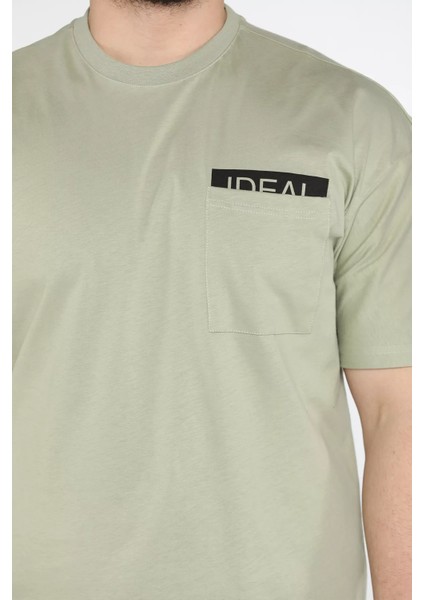 Erkek Tek Cepli Bisiklet Yaka Baskılı Tişört P-00015045 fırsatları