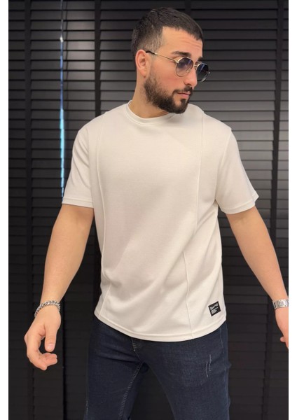 Erkek Bisiklet Yaka Dikiş Detaylı Likralı Tişört P-00015039 fiyatları